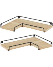 Zestaw 2 nowoczesnych półek wiszących dąb sonoma - Eblo w sklepie Edinos.pl