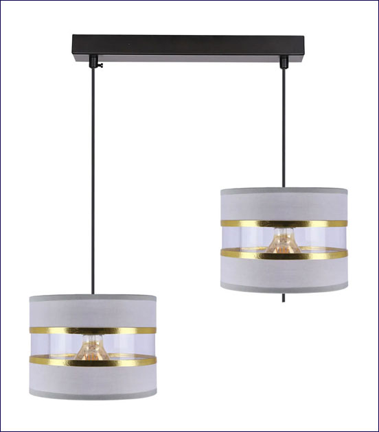 Szara podwójna lampa wisząca D254-Bodrux