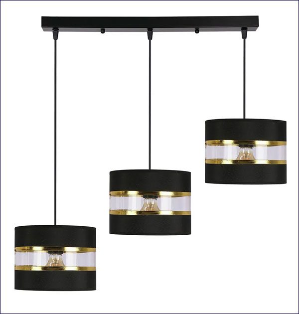 Czarna potrójna lampa wisząca F649-Dalina