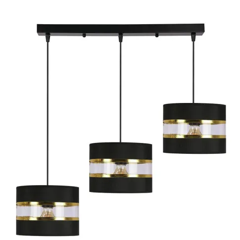 Czarna potrójna lampa wisząca D255-Gronis
