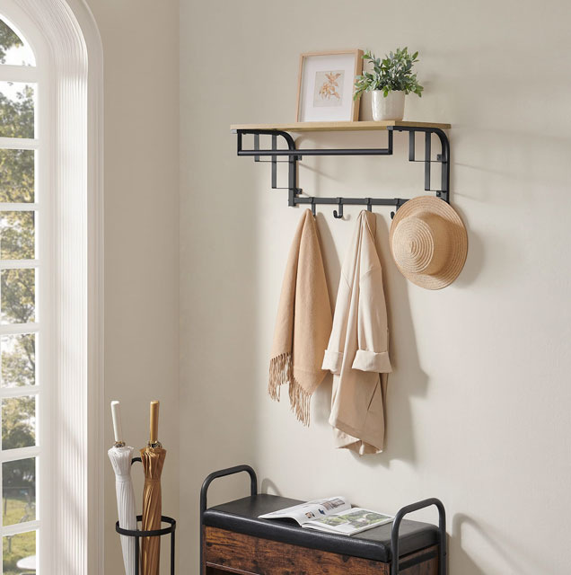 Przedpokój z wykorzystaniem półki Helior 13X dąb sonoma