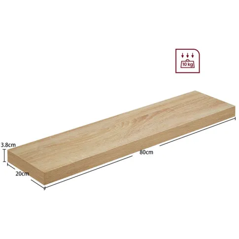 Wymiary półki samowiszącej nad biurko Jorkis 10X dąb sonoma
