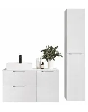 Komplet jasnoszarych matowych mebli łazienkowych - Havis 13X w sklepie Edinos.pl