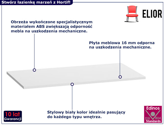 Blat łazienkowy 80 cm Tiris 5X