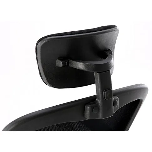 Szczegółowe zdjęcie nr 7 produktu Czarny ergonomiczny fotel biurowy z zagłówkiem - Meir