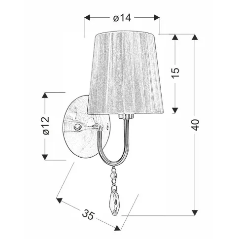 Wymiary kinkietu D261-Gromes
