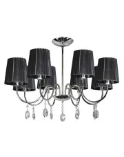 Czarna ośmioramienna lampa wisząca glamour - D262-Gromes w sklepie Edinos.pl