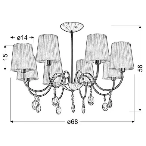Wymiary lampy wiszącej D262-Gromes