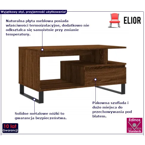 Avelis stolik kawowy w kolorze brązowego dębu