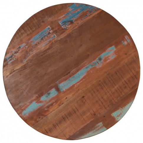 Okrągły kształt stolika barowego Matres 3X utrzymanego w wielokolorowej kolorystyce