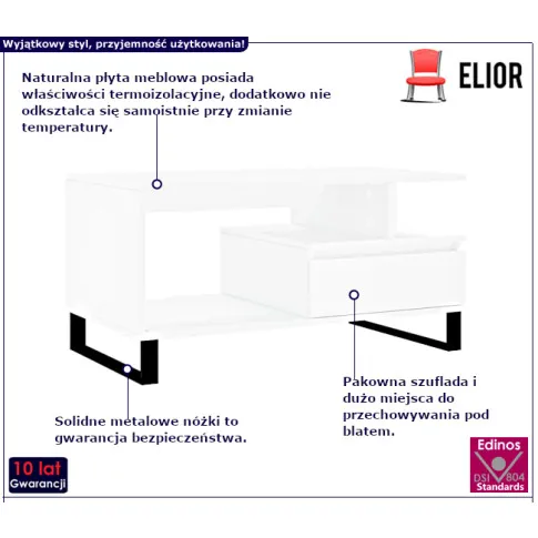 Avelis biały stolik kawowy