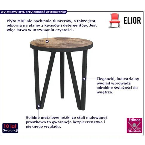 Margino stolik o wyglądzie starego drewna