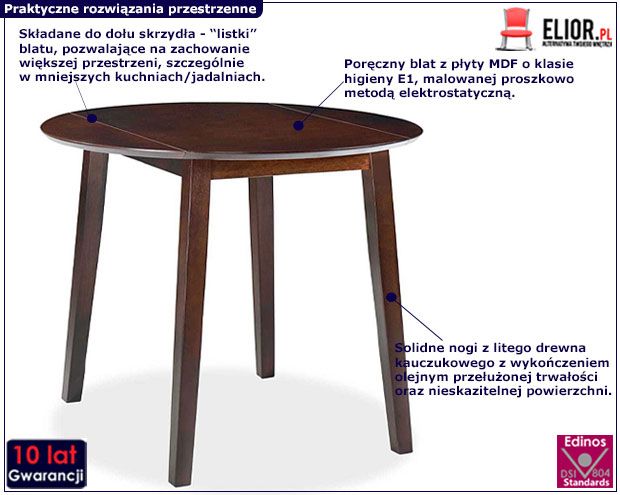 Stół nowoczesny Olesi brązowy