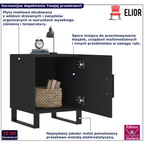 Szafka nocna Bibrox kolor czarny