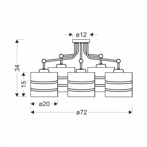 Fotografia Eldorado lampa wisząca czarny 5x40w e27 abażur czarny+złoty z kategorii Oświetlenie