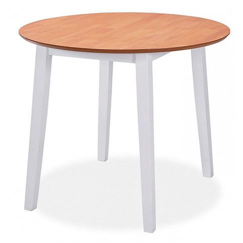 Zdjęcie produktu Okrągły stół składany Toto - biały + brąz.