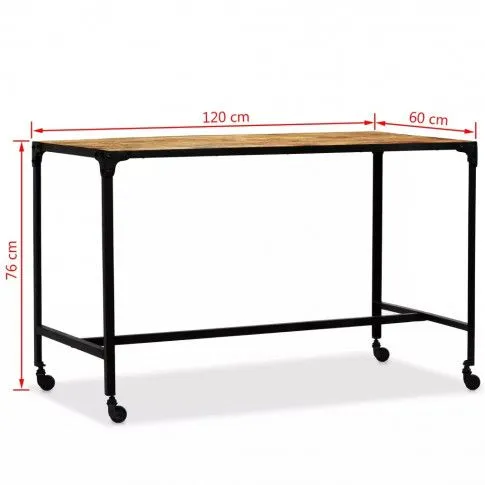 Szczegółowe zdjęcie nr 10 produktu Stół industrialny Fergo na kółkach – brązowy