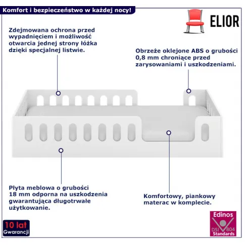 Łóżko dziecięce z materacem Rifel 4X