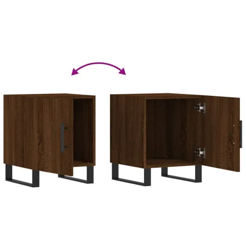 Klasyczna szafka nocna z drzwiczkami Bibrox brązowy dąb