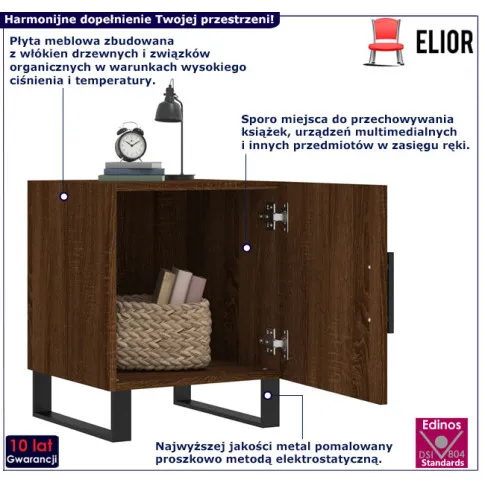 Szafka nocna 40 cm Bibrox kolor brązowy dąb