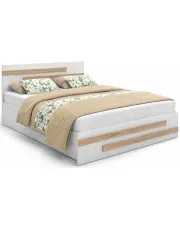 Białe łóżko z pojemnikiem i materacem 120x200 cm - Resso 3X w sklepie Edinos.pl