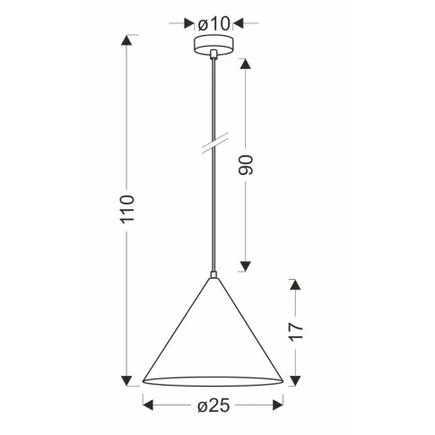 Wymiary lampy wiszącej D281-Querte 25 cm