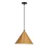 Lampa wisząca z kloszem imitującym drewno jasny dąb - D281-Inox