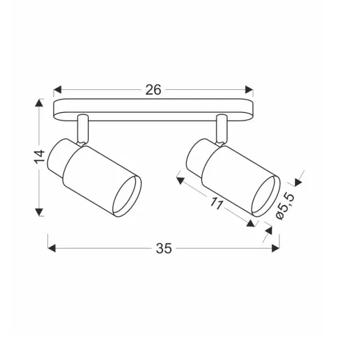 Fotografia Claro lampa sufitowa listwa biały 2x15W KikiU10 klosz biały+drewniany z kategorii Oświetlenie