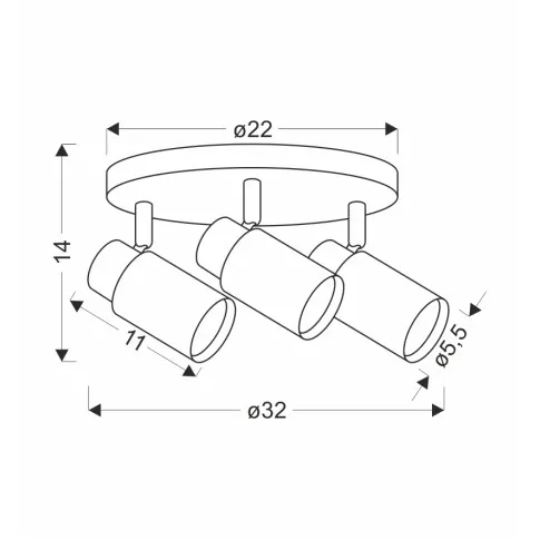 Fotografia Claro lampa sufitowa plafon biały 3x15W KikiU10 klosz biały+drewniany z kategorii Oświetlenie