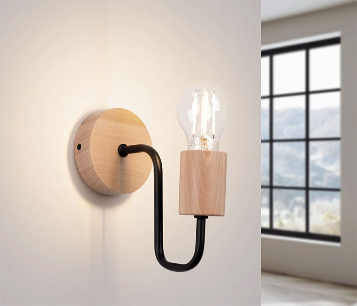 Czarny metalowy kinkiet D285-Besi