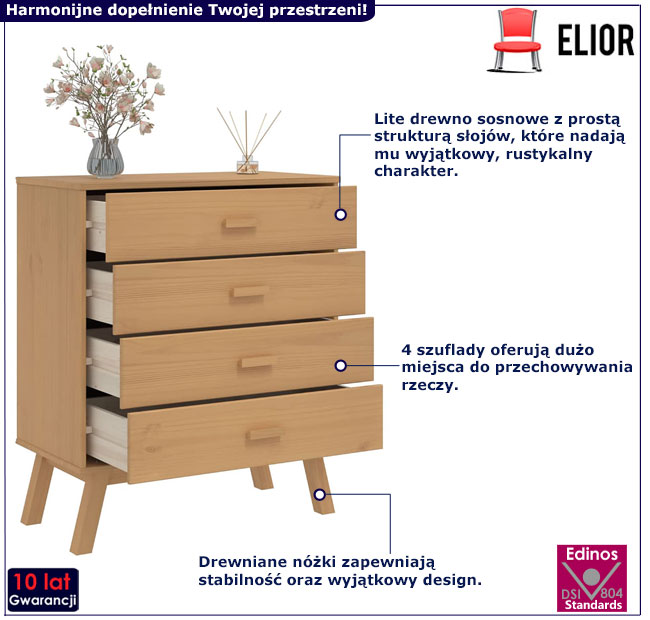Brązowa komoda Krebri 3X