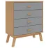 Komoda na nóżkach z szufladami brązowy + szary - Krebri 3X