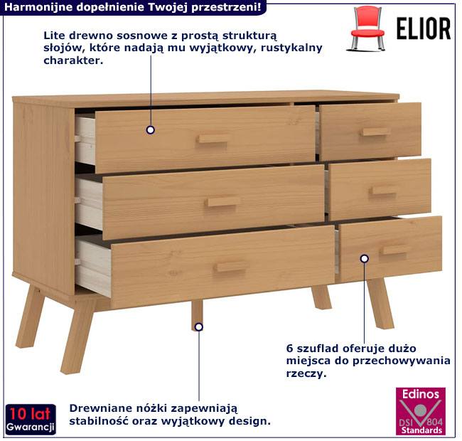 Brązowa komoda Krebri 4X