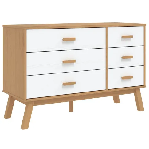 Komoda sosnowy Hulgos 4X kolor brązowy+biały