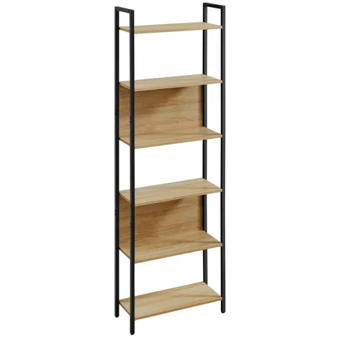 Stylowy regał drewno metal do salonu Bofi dąb sonoma