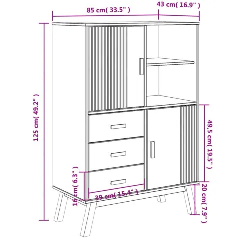 Wymiary komody Hulgos 5X