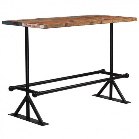 Drewniany stolik barowy Sidden 4X utrzymany w stylistyce klasycznej