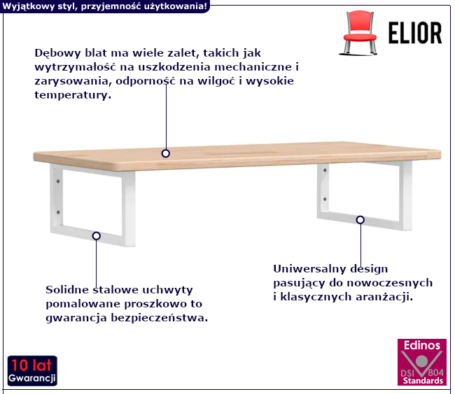 Półka ścienna pod umywalkę Basso
