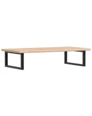 Naturalne drewno półka 100x50 czarne uchwyty - Basso w sklepie Edinos.pl
