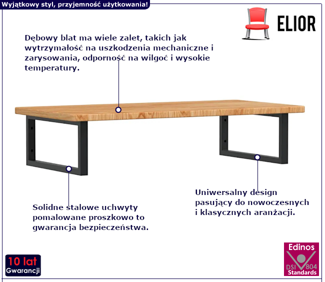 Półka ścienna pod umywalkę Basso