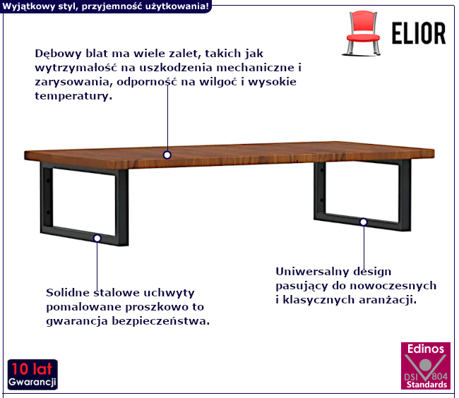 Półka ścienna pod umywalkę Basso