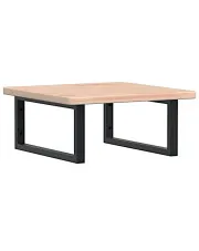 Naturalne drewno półka czarne uchwyty 50x50 - Basso w sklepie Edinos.pl