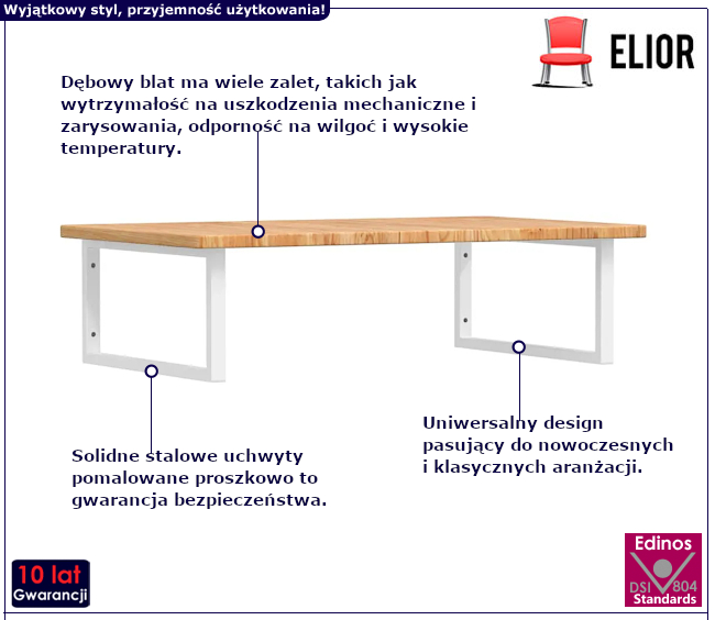 Półka ścienna pod umywalkę Bafo