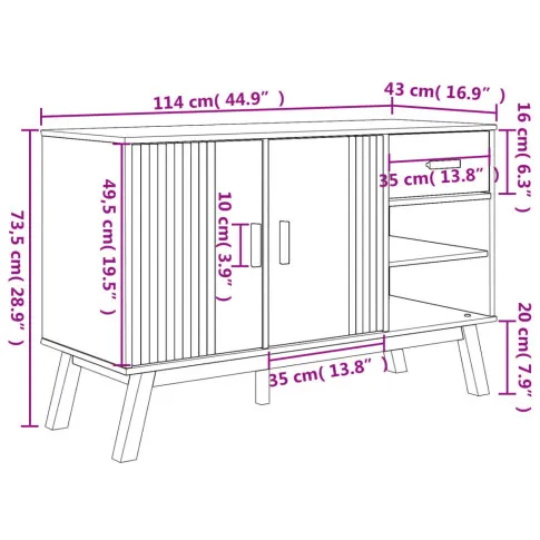 Wymiary komody Hulgos 7X