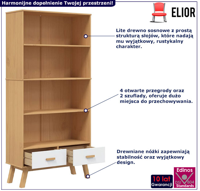 Regał Krebri 9X brązowy+biały