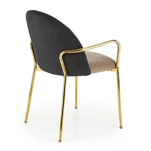 Beżowe krzesło biurowe glamour Elvot