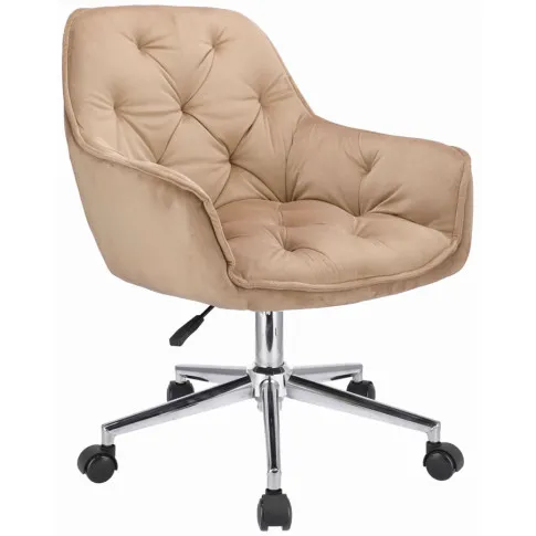 Beżowy obrotowy fotel do biurka glamour Oresio 3X