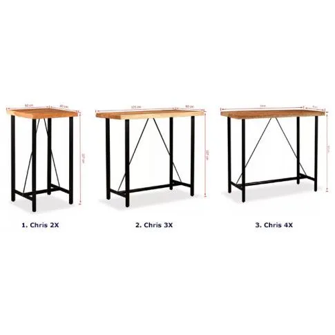 Szczegółowe zdjęcie nr 4 produktu Brązowy industrialny stolik barowy – Norbos 4X