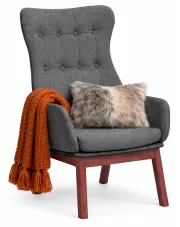 Ciemnoszary fotel wypoczynkowy - Voro w sklepie Edinos.pl