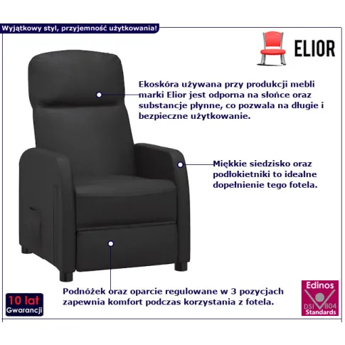 Avenio czarny fotel do salonu